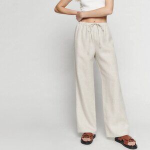 Reformation Cream Straight Leg Pants